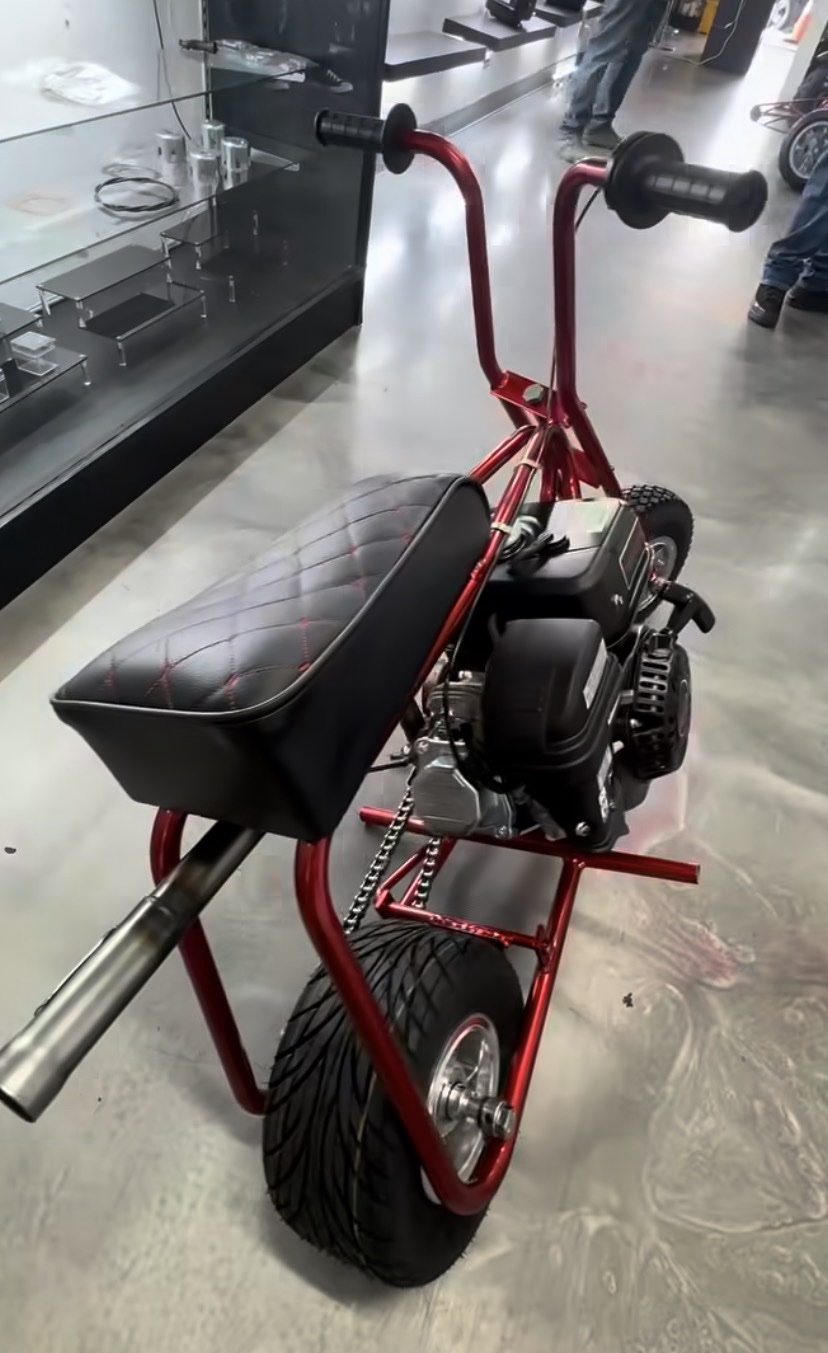 Volts Custom Red-Frame Minibike – Street Beast Edition (J-Bars Bended, 55+ MPH)