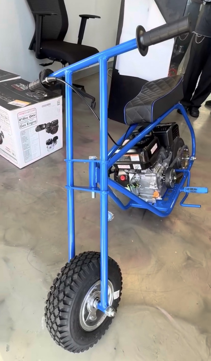 Volts Custom Blue Stretched Minibike - Image 7